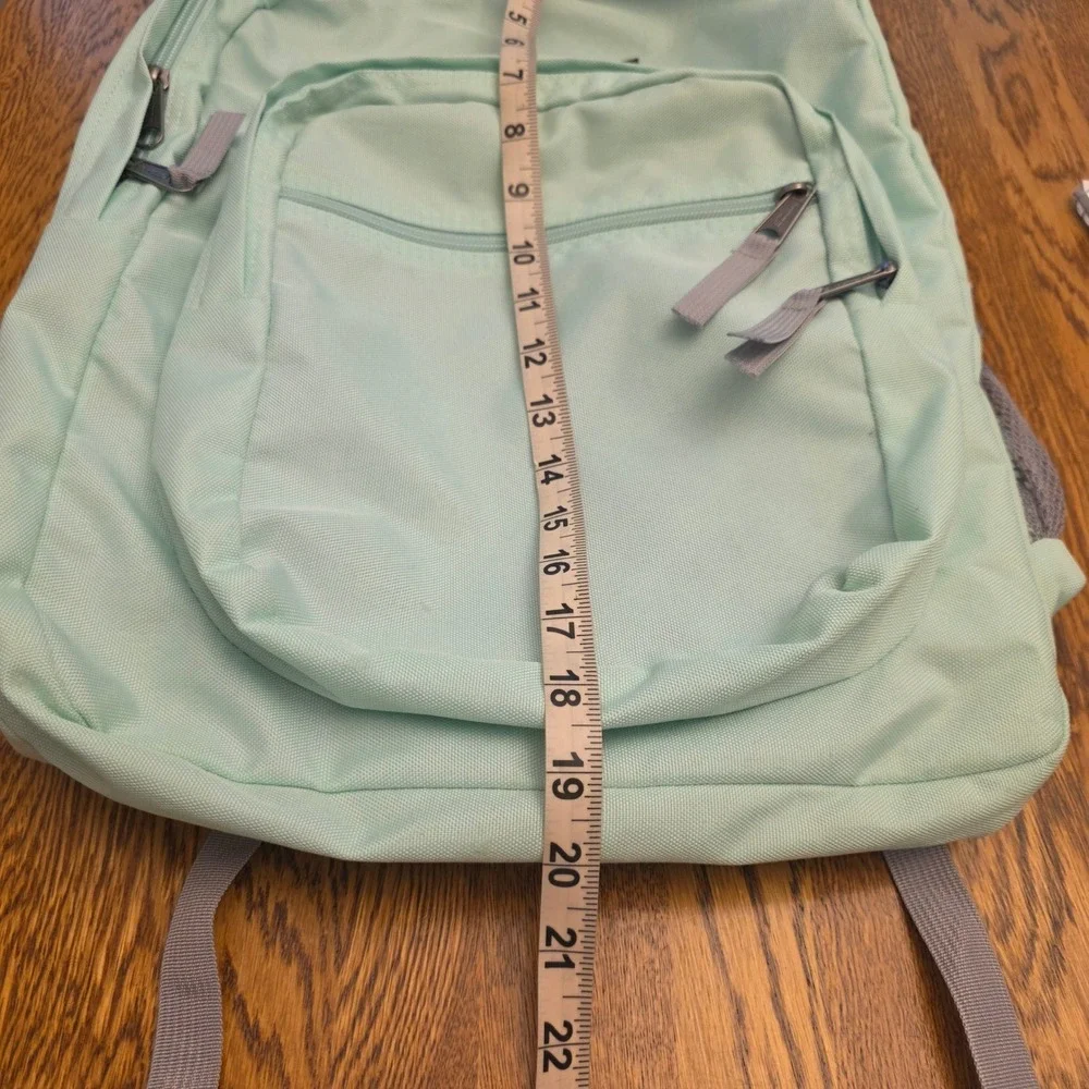 Trans by JanSport Mint Green Backpack School Bag Padded Straps Mesh Pocket 4 Zip